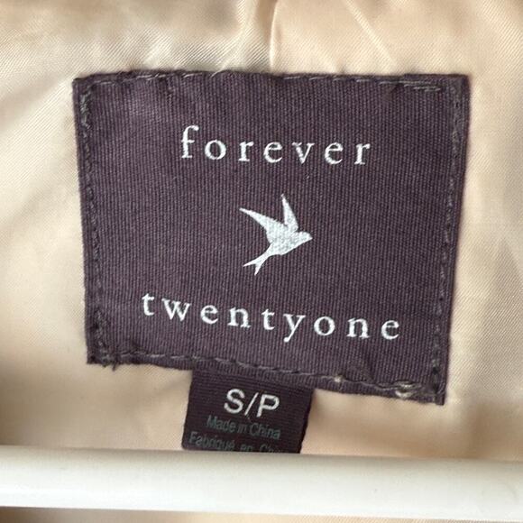 Forever 21 sz S tan black cheetah‎ print cotton belted coat - Picture 6 of 10